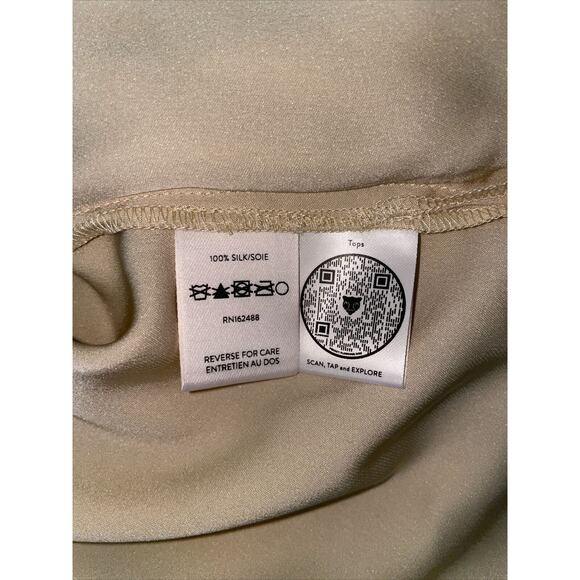 LITA by Ciara NWT 100% Silk Top Blouse Cream Tan Beige Small MSRP $198 - Picture 12 of 16